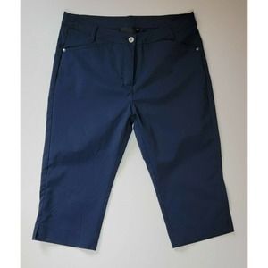 Catmandoo Ladies Stretch Golf Capri Pant Womens Technical Bottoms Navy Blue